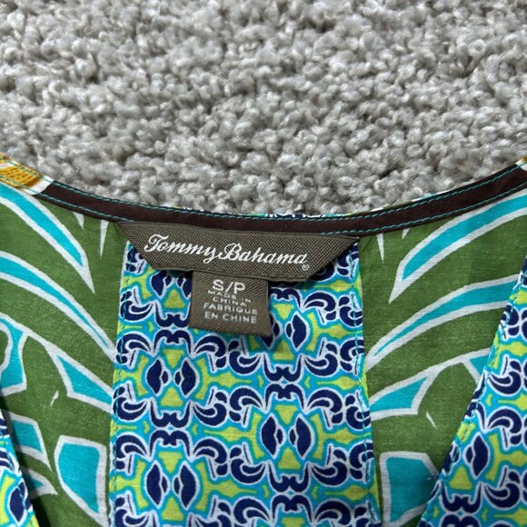 Tommy Bahama Womens Tropical Floral Print Tunic Top S/P Multicolor Short Sleeve - Picture 4 of 9